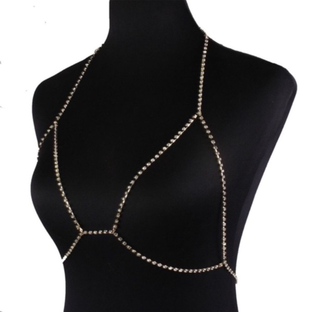 New! Rhinestone Body Chain - Picture 6 of 10